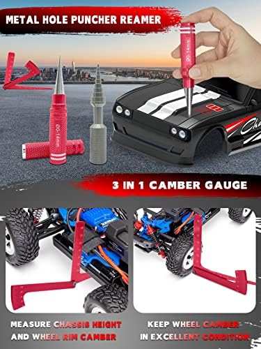 RC Tool Kit, 1/10 1/8 RC Tool, RC Car Boat Helicopter Repair Tools - 27pcs