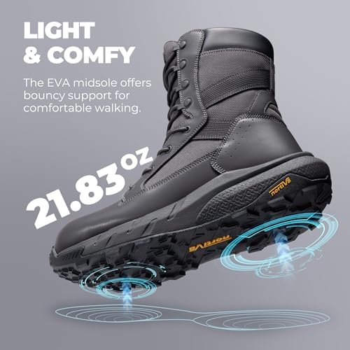 NORTIV 8 Men's Composite Toe Work Boots Side Zipper