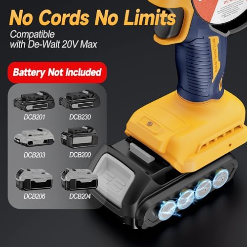 Cordless Cut Off Tool Compatible with Dewalt 20V Max Battery, 3" Mini Cut Off Tool 20000 RPM, 5 Saw 3” Blades for Metal/Wood/Tile/Plastic Cutting, Removable Dust Cover, No Battery