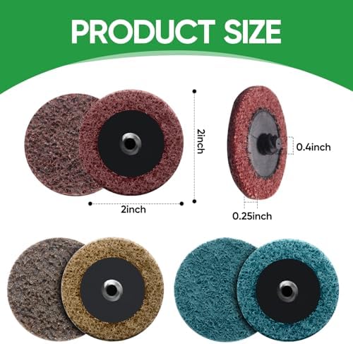 150 Pcs 2 Inch Surface Conditioning Discs Medium Grit Quick Change Sanding Discs for Die Grinders, Surface Stripping, Grinding, Polishing, and Burr Finishing