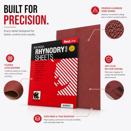 Buy Indasa Red Line Rhynodry Heavy Duty Sanding Sheets, 5 Series (5-1200)