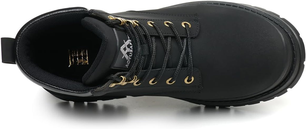 Work Boots for Men,Lightweight Breathable High Top Steel Toe Boots,Indestructible Steel Toe Shoes,Non Slip Safety Work Shoes.