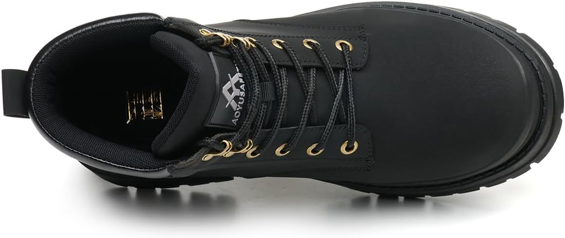 Work Boots for Men,Lightweight Breathable High Top Steel Toe Boots,Indestructible Steel Toe Shoes,Non Slip Safety Work Shoes.