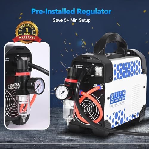 Reboot 60A Plasma Cutter Dual Voltage 120V/240V with 40pcs Consumables fits CUT40 CUT50 Extended Long Tips Electrodes