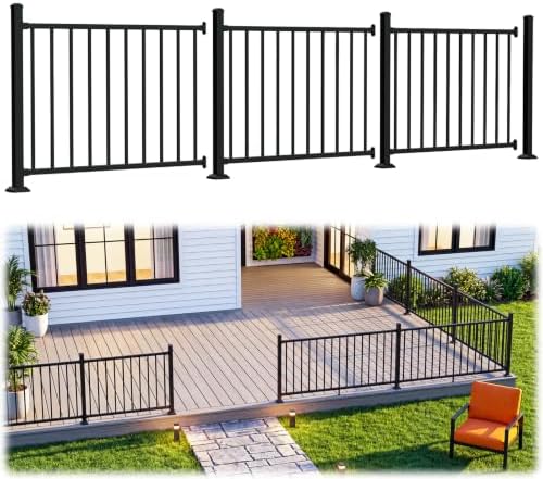 36in H x 12ft W Modular Aluminum Porch and Deck Railing Kit