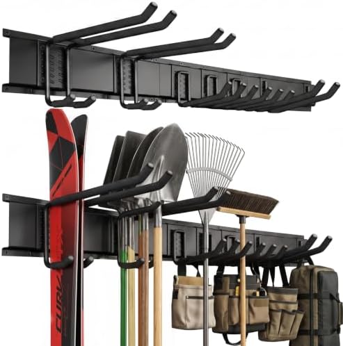 500lbs Garage Tool Organizer Wall Mount 49.5 in Heavy Duty Rack Hooks