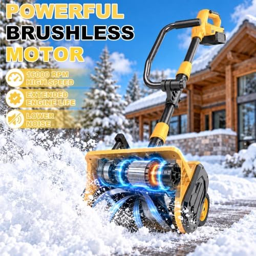 Cordless Snow Shovel, 13" Electric Snow Shovel with 2×3.0Ah Batteries