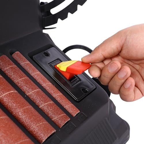 Vertical Oscillating Spindle Sander & Belt Sander with 5 Sanding Sleeves & 4in x 24in Belt, 2 in 1 Combination Woodworking Machine for Workshop Woodworking Projects