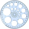 White Round Protractor 360 Degree, Plastic Full Circle Template, 16 Sizes Drawing Tool, Technical Drawing