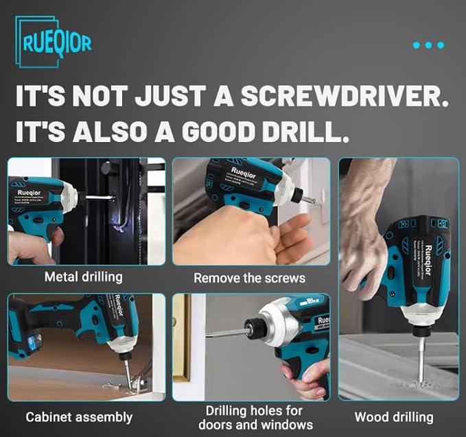 Cordless Impact Driver 1/4 inch Compatible with Makita 18v Battery, Brushless Impact Driver 2800 In-lbs(300N.m) 3-Speed Lightweight Power Impact Drivers with LED Light(Tool Only)