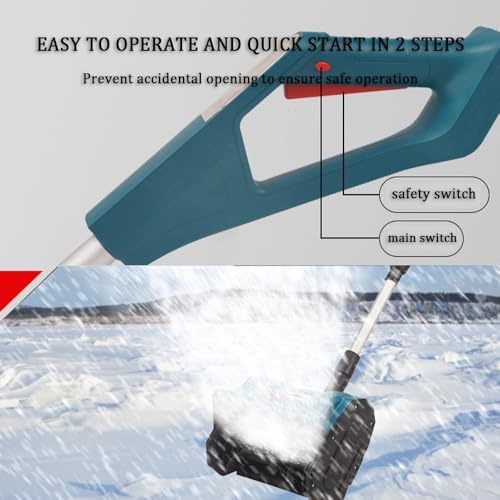 Cordless Brushless Snow Shovel, 1200W Adjustable Direction Snowplow, Road Snow Cleaning Tool for School Roads, Driveway Clearing, Patio