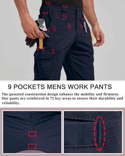 CNBQDD Mens Work Pants Cargo Tactical Construction for Men Ripstop Waterproof Lightweight Outdoor Hiking with Pockets
