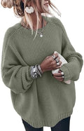Womens Oversized Sweaters Loose Solid Casual Long Sleeve Mock Neck Knitted Jumper Tops