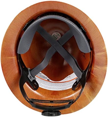 MSA Skullgard Full-Brim Hard Hat with Suspension - Non-Slotted Cap, Made of Phenolic Resin, Radiant Heat Loads up to 350F, Standard Size Hard Hat | Fas-Trac III Ratchet Suspension