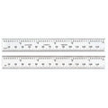Starrett Spring Tempered Steel Rule with Satin Chrome Finish, Millimeter and Inch Graduation - 6" Length, 36 Graduation Type, 1.2mm Thickness - C636EM-6