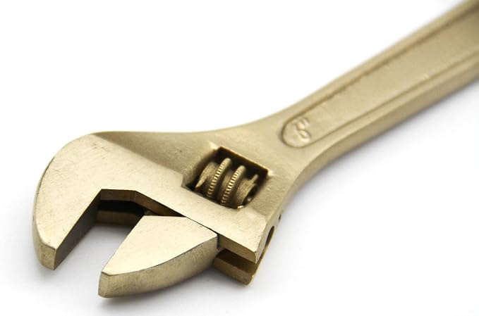 TMAX Non-Sparking 6" Adjustable Wrench Jaw Capacity 11/16" Aluminum Bronze | Spark Free Safety, Non-Magnetic And Corrosion-Resistant | Safety Tool For Flammable Hazardous Environment