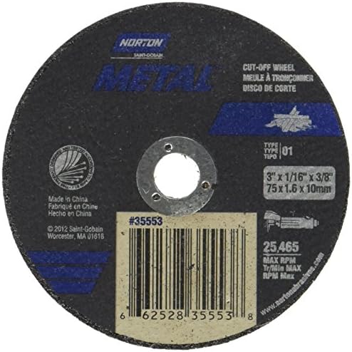 Norton Cut-Off Wheels 3" X 1/16" X 3/8" - Metal Cutting (25 / Box)