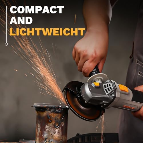 8-Amp Angle Grinder: DEKOPRO 4-1/2 inch Electric Corded Grinder Power Tools with Grinding and Cutting Wheels, Auxiliary Handle and Wrench for Cutting, Polishing and Grinding
