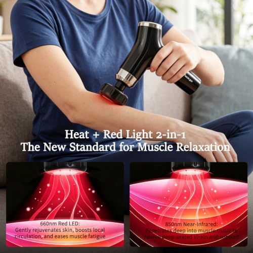 Sfozstra Massage Gun: Heat Cold Therapy Red Light Long Handle Massager
