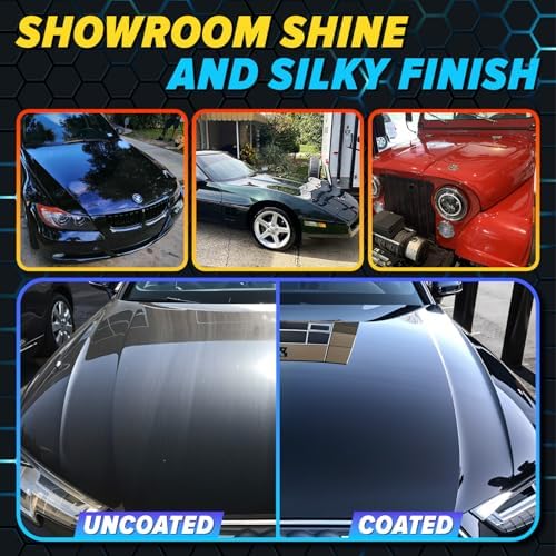 Carfidant Scratch & Swirl Remover with Ceramic Silk – Car Scratch Remover for Vehicles Paint Repair with Ceramic Coating Spray – Polishing & Washing Kits with Applicator Pad & Microfiber Towel