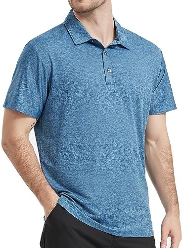 5 Pack Men's Polo Shirts Short Sleeve Golf T Shirt Performance Casual