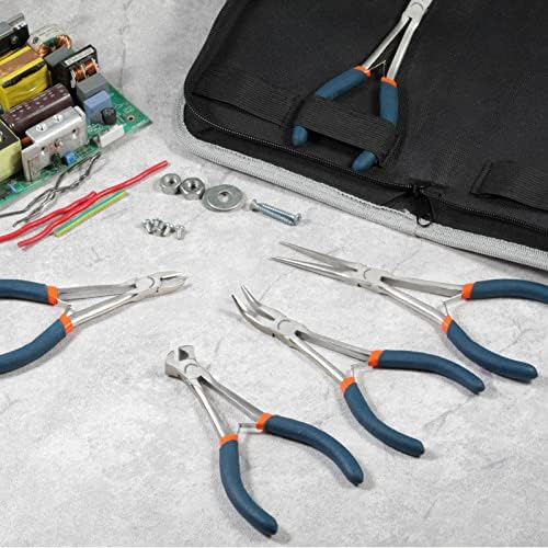 SPEEDWOX 5Pcs Mini Pliers Set with Case Include Flat Nose Pliers End Cutting Pliers Bent Nose Pliers Diagonal Pliers Needle Nose Pliers for Making Crafts, Repairing