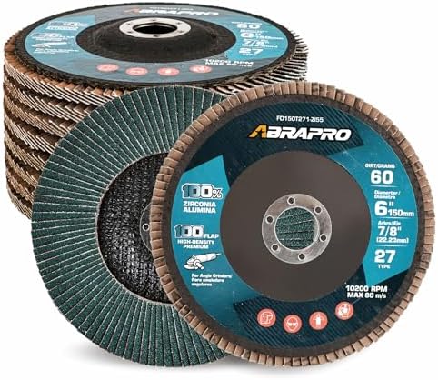 10 Pack 6" x 7/8" Zirconia Flap Discs, T27 Jumbo Grinding Wheel 60 Grit