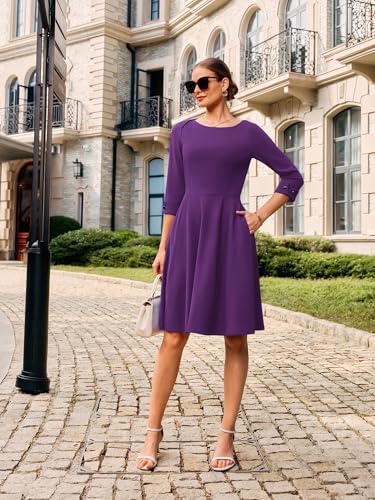 GRACE KARIN Work Dresses for Women Fit and Flare Midi Dress