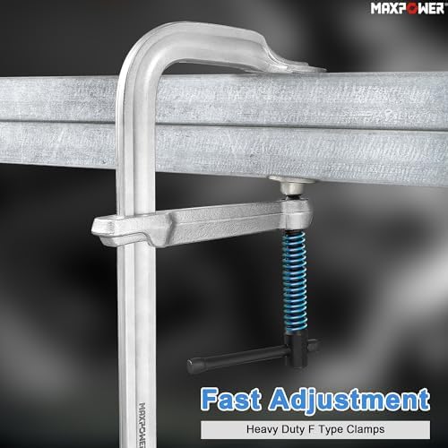 MAXPOWER Thick Rail F Clamp, 12" Opening, 5-5/8" Throat