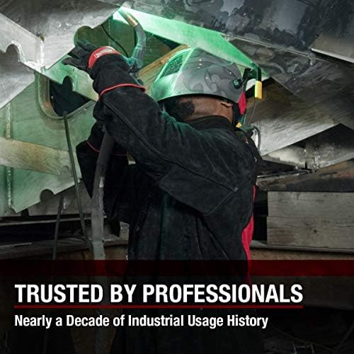 Lincoln Electric Heavy Duty Leather Welding Jacket | Ideal for High Amperage or Out of Position Welding | XXXL | K2989-XXXL, Black/Red