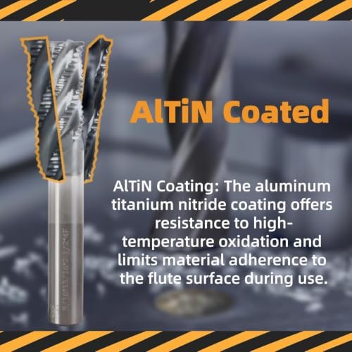 5/16" 4 Flute Roughing End Mill AlTiN Coated Carbide, 1Pcs