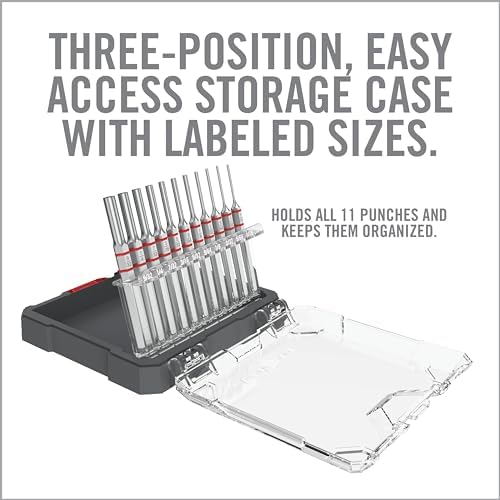 Real Avid 11-Piece Pin Punch Set - Portable All-in-One Punch Set with Storage Case - Choose Between Roll Pin, Standard or Brass and Steel Set