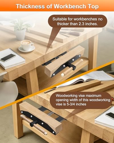 33302 Adjustable Woodworking Vise, Wood Vise for Workbench