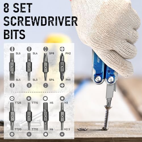 BIBURY Multitool Pliers with Blue Titanium Handle & 440A Knfie, BI2049BL
