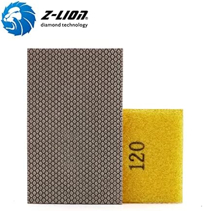 Z-Lion Diamond Abrasive Paper Sheets 120 Grit Diamond Sandpaper Nylon Back for Grinding Stone Glass Ceramic(1 Pcs)