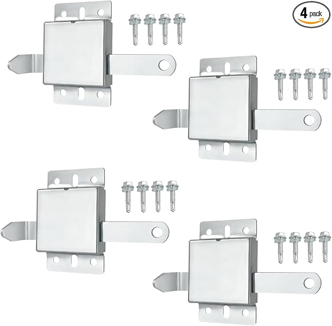 Garage Door Side Lock Inside Deadlock for Most Garage Door Galvanized Steel -4pack