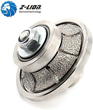 Z-LION B10 3/8" Diamond Hand Profile Wheel Router Bit Half Profiler Wheel for Granite Concrete Marble Edge with 5/8"-11 Thread