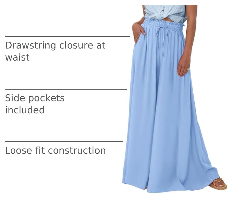 BTFBM Wide Leg Flowy Palazzo Pants for Women