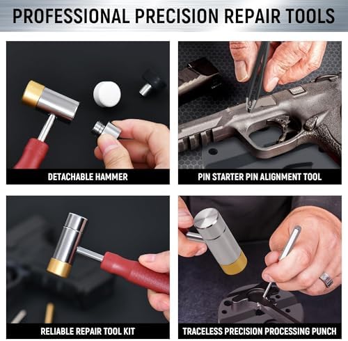 48Pcs Roll Pin Punch Set with Hammer and Bench Block