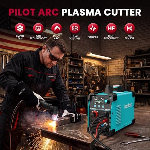 Bestarc 50A Plasma Cutter, Non-Touch HF Pilot Arc, 110/220V Dual Voltage
