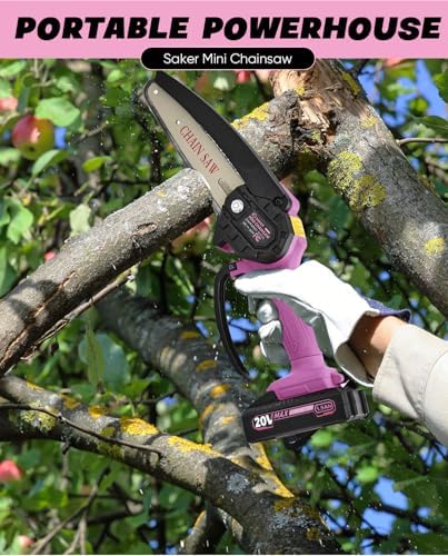 Saker Mini Chainsaw|6 Inch Chainsaws[2026 Upgraded]|Mini Cordless Electric Chain Saw|Small Handheld Portable Chain Saws Battery Powered Chain Saw for Tree Trimmer and Garden