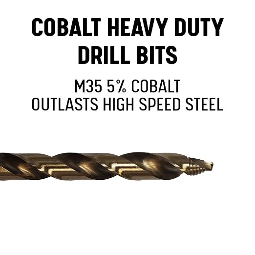 Drill America Stepped Point Cobalt Drill Bit 25 Piece Set in Plastic Case (1.00mm - 13.0mm x .50mm)