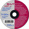United Abrasives-SAIT 23052 A36T Fast Cutting Thin High Speed Cut-Off Wheels 3" x .035" x 1/4", 100 Pack