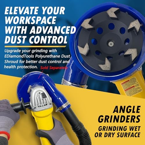4.5" Diamond Grinding Wheel 6 Arrow Seg for Concrete & Coating 5/8"-11