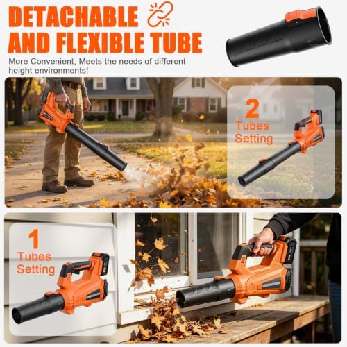 930CFM Electric Leaf Blower Cordless with 2 X 4.0 Batteries and Charger