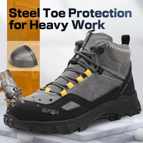 GUSAYEX Steel Toe Boots for Men Puncture Resistant Work Boots