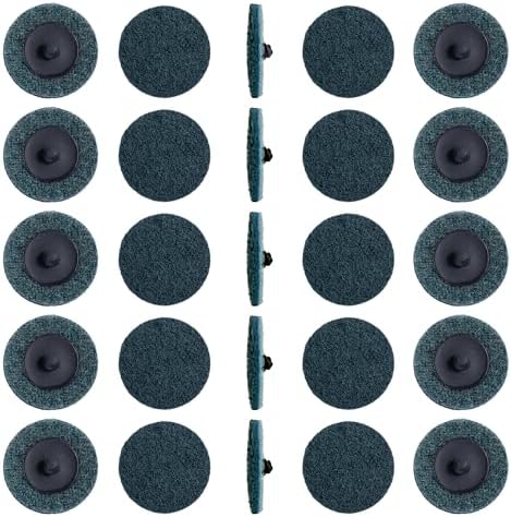 25 PCS Sanding Discs 2 Inch Quick Change Disc with 1/4" Shank Holder Snap-On Grinding Disc for Die Grinder Sanding Disc Fine Surface Conditioning Discs for Burr Finish Rust Paint Removal
