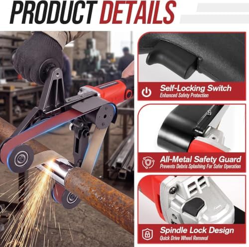 Pipe Tube Polisher Sander, 110V 800W Pipe Belt Sander