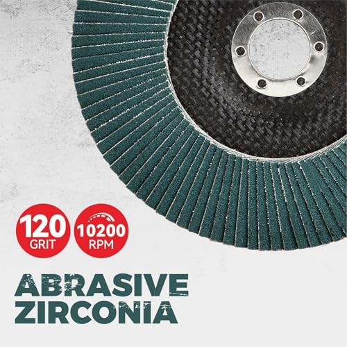 10 Pack 6" x 7/8" Zirconia Flap Discs, T27 Jumbo Grinding Wheel 120 Grit
