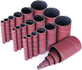 LotFancy 24PCS Spindle Sander Sleeves, 60 Grit Sanding Sleeves, Aluminum Oxide Abrasive, 4-1/2” Length, 4 Each of 1/2”,3/4”,1”,1-1/2”, 2” and 3”
